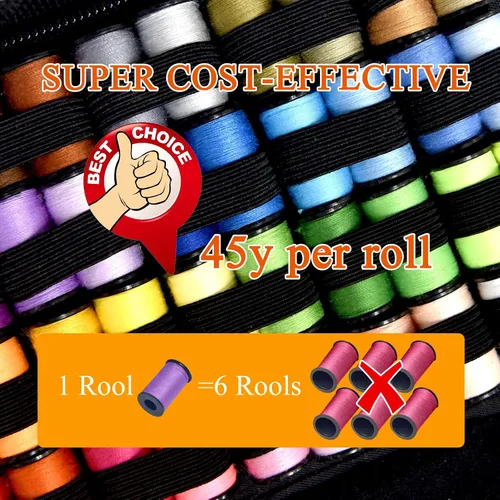 Miniatura 2 de Kit de costura con estuche, suministros de costura portátiles para viajeros en casa, adultos, principiantes, emergencias, contiene 40 hilos