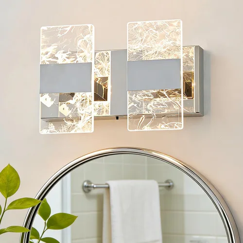 Miniatura 20 de Luminarias LED Modernas para Baño Regulables de 3 Luces Doradas para Tocador, Luminaria de Iluminación Ajustable 5CCT Luces de Tocador Sobre Espejo