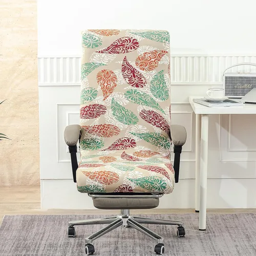 Miniatura 10 de Fundas elásticas para silla de oficina con cremallera duradera, funda elástica para silla de computadora o escritorio con estampado, funda universal