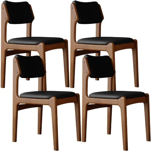 Miniatura 38 de YVYKFZD Wooden Dining Chairs Set, Leather Dining Room Chair with Back, Upholstered Kitchen Chairs, Armless Living Room Chair, for Bedroom Offices