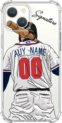 Miniatura 16 de Funda de béisbol transparente con nombre y número personalizados para iPhone 17 Air 16 15 Pro Max 14 13 Mini 12 11 Xs Xr SE3 8 7 6 Plus, con 4