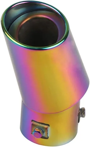 Miniatura 5 de Tubos de punta de silenciador de escape de coche de acero inoxidable de tipo curvo universal atornillado para tubos de 1.5 a 2.1 pulgadas de diámetro