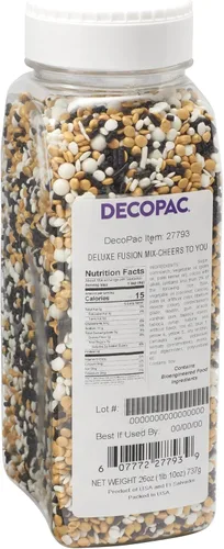 Miniatura 34 de DECOPAC Sweet Tooth Deluxe Fusion Mix, 26 onzas, chispas de caramelo en recipiente de mano, gránulos comestibles para pasteles de celebración