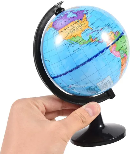 Miniatura 9 de KISEER Globo de mundo giratorio de 4 pulgadas con soporte para niños, aprendizaje de geografía, aula, educación u oficina, decoración del hogar