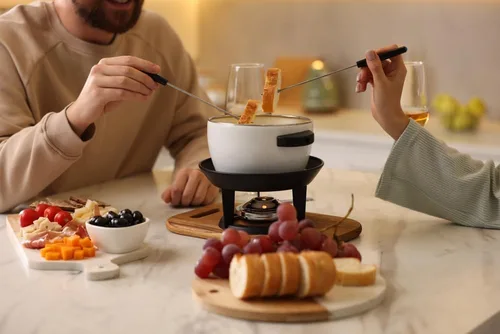 Miniatura 8 de Swiss Knight Cheese Fondue L'Originale, 14 onzas, auténtica fondue de queso suizo, sin OMG, naturalmente sin lactosa y sin gluten, producto de Suiza