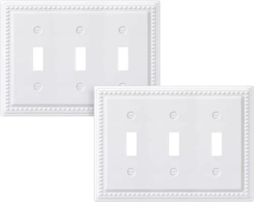 Miniatura 15 de DEWENWILS Paquete de 4 cubiertas de enchufe de metal, placas de pared de enchufe, placas de cubierta de interruptor de luz de latón antiguo, 4.92 x