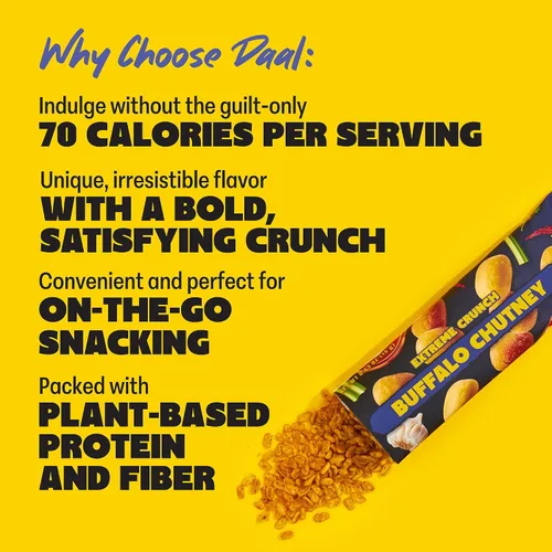Miniatura 9 de Daal By Keen Aperitivos crujientes de frijol mungo – Chutney de búfalo – Proteína vegetal, alta en fibra, sin gluten, sin nueces – Mezclar