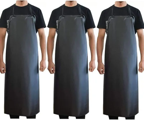 K Y KANGYUN Paquete de 3 delantales de trabajo de vinilo de goma impermeables para hombre, modelo resistente de 43 x 29 pulgadas, ideal para Paquete