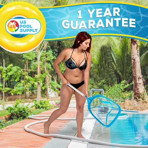 Miniatura 5 de U.S. Pool Supply Red Profesional Manual para Recoger Hojas de Spa, Bañera de Hidromasaje, Piscina con Poste de Aluminio de 12" - Bolsa Cesta