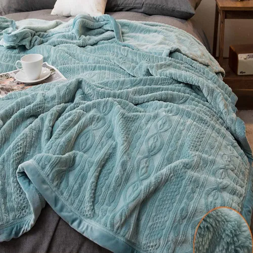 Miniatura 12 de Funda de cama, sofá de siesta, manta ligera y acogedora para el hogar, manta de franela suave reversible lavable