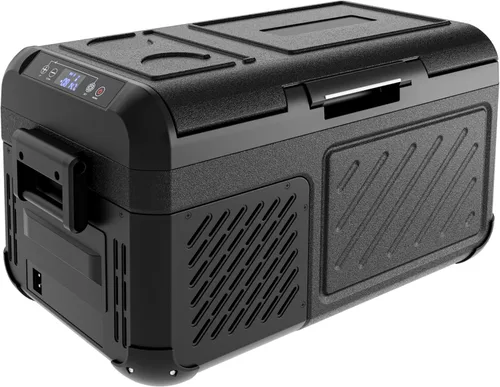 EUHOMY Refrigerador de 12 voltios, 19 QT (18 L) congelador portátil, enfriador eléctrico -4℉~68℉, refrigerador de auto de 12V con puerta reversible,
