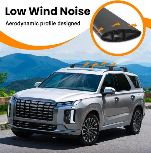 Miniatura 5 de Barras transversales para techo de 136 kg compatibles con Hyundai Palisade 2019-2025 SE SEL XRT Limited Calligraphy, portaequipajes con cerradura