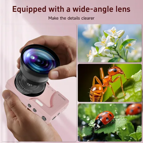 Miniatura 6 de Cámara de vlogging 4K de 64 MP, cámara digital de enfoque automático rápido de 64 GB con doble cámara, lente ancha, batería de 2000 mAh y zoom