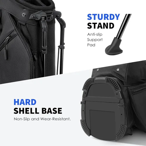 Miniatura 4 de Findway Bolsa de golf de 5 vías, bolsas de golf ligeras para hombres y mujeres con divisores de longitud completa, múltiples bolsillos acolchados