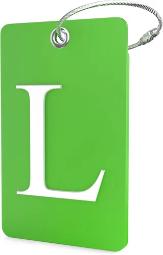 Miniatura 38 de Shacke Etiquetas iniciales sin privacidad para maleta y equipaje con bucle de metal, Verde