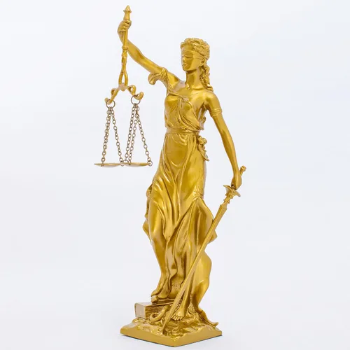 Miniatura 10 de Estatua de bronce ciega de la justicia, figura de justicia Themis de 11 pulgadas (rojo)