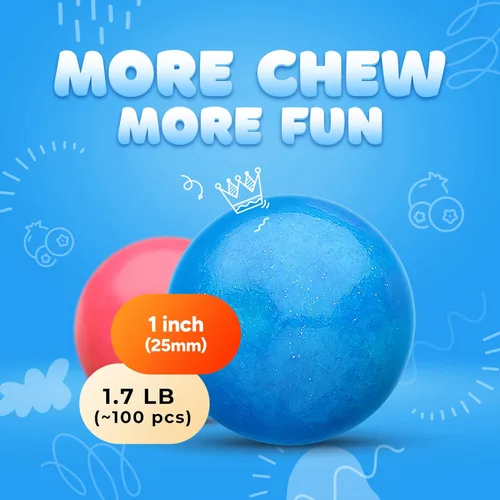 Miniatura 5 de Bolas de chicle para máquina de chicles – Bolas de chicle grandes de doble burbuja de 1 pulgada – Goma de mascar con sabor a fruta surtido