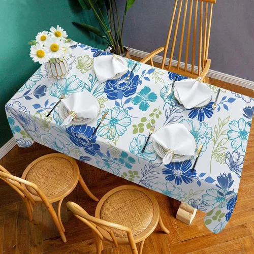 Miniatura 4 de Hexagram Mantel de verano de 60 x 84 pulgadas, mantel rectangular floral para temporada de granja para el hogar, picnic, cocina, comedor, decoración