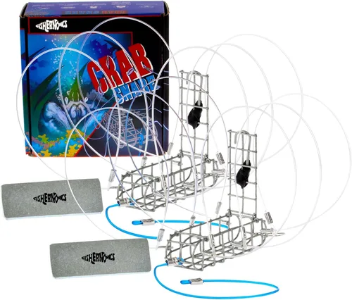 Fishernomics Trampa de cangrejo moldeable artesanal para caña de pesca, bucles premium fabricados en EE. UU., trampa de cangrejos altamente duradera