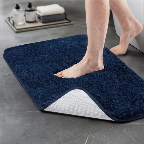 Miniatura 46 de TECHMILLY Alfombras Corredoras de Baño Super Suaves Peludas, Alfombras de Baño de Microfibra Gruesas Antideslizantes Absorbentes, Tapete de Baño