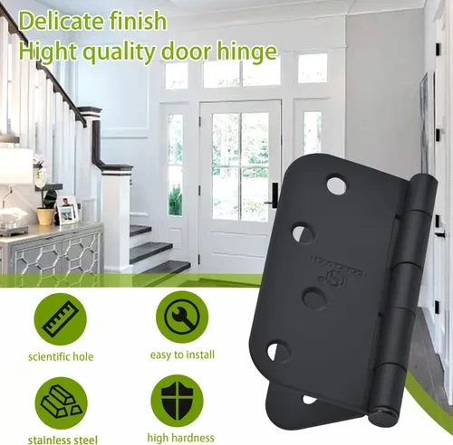 Miniatura 5 de Bisagra para puerta interior de 4 pulgadas, bisagras interiores de 4 pulgadas, color negro mate, bisagras interiores de 4 pulgadas, bisagra de Negro