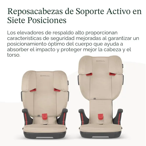 Miniatura 4 de UPPAbaby Alta V2 Asiento elevador de respaldo alto/Siete posiciones, reposacabezas de apoyo activo para niños en crecimiento/guía de cinturón