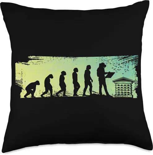 Beekeepers Naturals Bee Pollen Honey Making Evolution Honey Bees Supplies Beekeeper Throw Pillow, 18x18, Multicolor