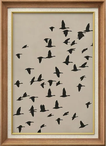 Miniatura 211 de MUDECOR Lienzo enmarcado prémium para pared, pinos nevados en bosque de invierno, ilustraciones modernas, arte contemporáneo, escénico, divertido