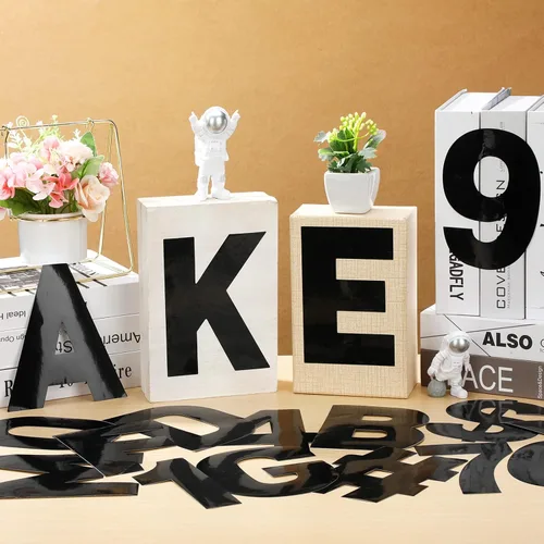 Miniatura 2 de 184 Piezas Calcomanías de Letras de Vinilo Grandes de 6" Alfabeto Grande Números y Símbolos Calcomanías Autoadhesivas Removibles Calcomanías