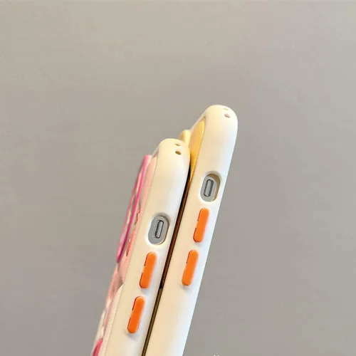 Miniatura 4 de Compatible con iPhone 15 Plus, Funda de Dibujos Animados, Funda Kawaii de Oso Lindo de Silicona 3D con Correa, TPU Suave, Protectora y a Prueba