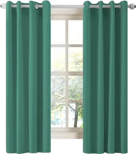 Miniatura 59 de LA PALMA Cortinas opacas con aislamiento térmico y ojales, para sala de estar, dormitorio, paquete de 2 paneles