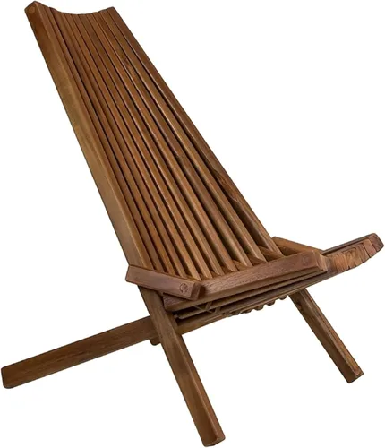 Miniatura 10 de Melino 2 sillas plegables de madera Tamarack, sillas Adirondack de bajo perfil de acacia con certificación FSC, silla plegable de madera