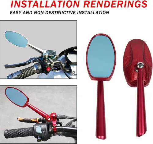 Miniatura 3 de Espejo retrovisor de motocicleta de aluminio CNC, espejo retrovisor azul antirreflejos para Kawasaki para espejos Versys 1000 ZX12R ZX6R ZX636R