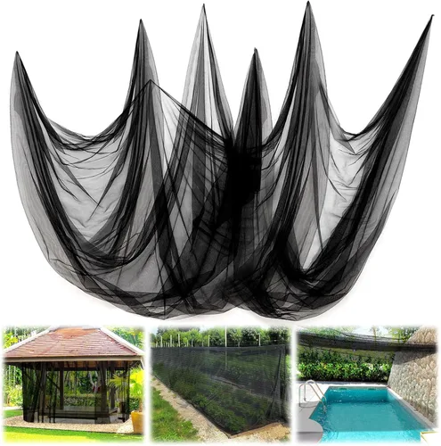 Miniatura 12 de ANPHSIN Mosquitera casi invisible de 65 x 10 pies para patio, pantalla de malla para jardín, porche, balcón, protege la piel y las plantas de Negro