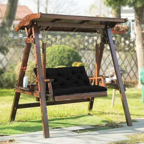 Miniatura 7 de Cojín de repuesto para columpio de patio, cojín de banco de jardín, para interiores y exteriores, cojín para asiento de 2 y 3 plazas con respaldo
