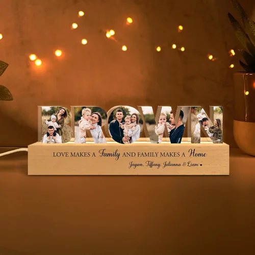 Miniatura 15 de Luz nocturna LED personalizada con collage de fotos, foto personalizada con cualquier cita y nombre, Navidad, amistad, regalos de cumpleaños