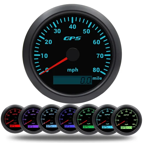 Miniatura 14 de KAOLALI Velocímetro GPS de 85 mm 0-200 km/h para embarcaciones, velocímetro impermeable marino, medidor de velocidad con COG, kilometraje total
