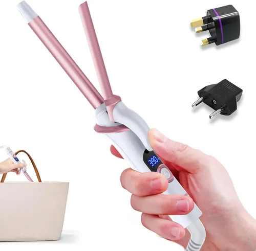 Miniatura 16 de Ukliss Mini rizador de 1/2 pulgada, rizador de barril pequeño de viaje para cabello corto y flequillo, calor rápido de 30 segundos, 5 ajustes