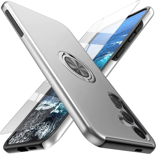 Miniatura 13 de Funda para Samsung Galaxy S26 con protector de pantalla de vidrio templado, híbrida 2 en 1, funda protectora delgada duradera con anillo magnético