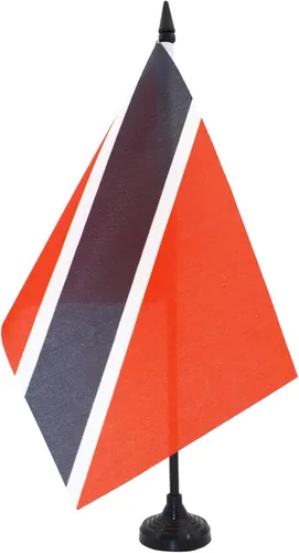 Miniatura 46 de Bandera de mesa de Anguila de 4 x 6 pulgadas, bandera de escritorio británica de Anguila, 5.9 x 3.9 in, palo y base de plástico negro AZ FLAG