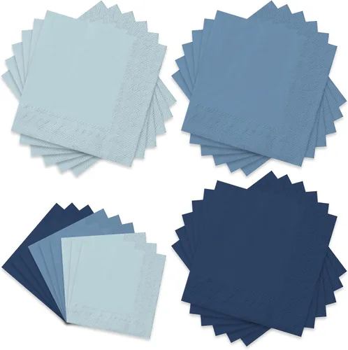 Miniatura 14 de Whaline Paquete de 150 Servilletas Marrones de 6.5 x 6.5 Pulgadas, Servilletas de Papel Desechables de 3 Colores con Tema Marrón de Otoño