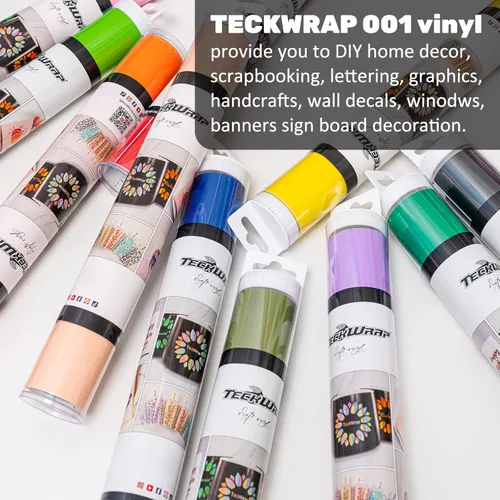 Miniatura 5 de TECKWRAP 001 Vinilo adhesivo permanente mate para proyectos de calcomanías de manualidades, 12 pulgadas x 10 pies, tinta negra mate Tinta mate negra