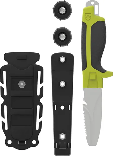 Miniatura 9 de GEAR AID Tanu - Cuchillo de buceo y rescate con funda, hoja de punta roma de 3 pulgadas Nav Verde
