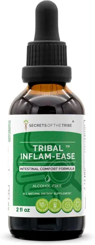 Tribal Inflam-Ease - Sin alcohol, glicerita cúrcuma, regaliz, dulce de los prados, jengibre, espirulina. tintura de hierbas extracto de hierbas