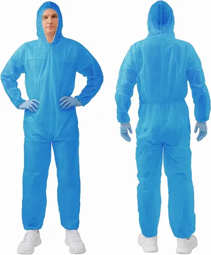 Miniatura 9 de Trajes de materiales peligrosos, 10 opciones de colores Monos protectores desechables, traje de pintura con muñecas elásticas, tobillos y capucha