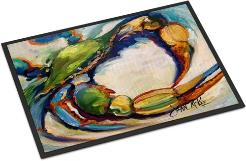 Miniatura 151 de Caroline's Treasures JMK1017JMAT - Tapete de caza de rana garza azul, 24 x 36 pulgadas, tapete para puerta delantera, interior y exterior