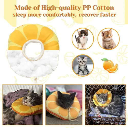Miniatura 5 de Conos para Gatitos Después de Cirugía 0-6 Meses, Collar de Cono Donut Extra Pequeño para Gatito Suave para Evitar Lamerse el Cuello, Collar