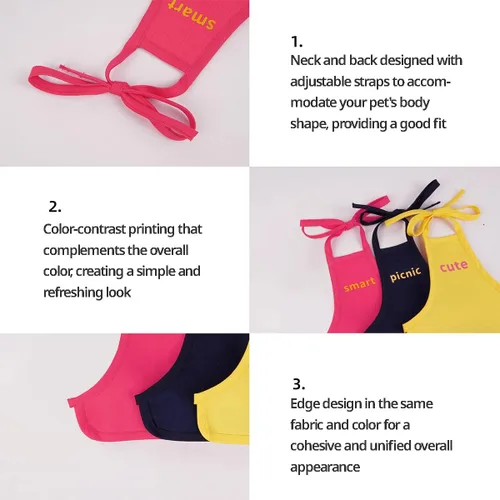 Miniatura 2 de MANON ROSA Ropa para gatos, juego de 3 piezas de delantal impermeable protector de vientre, chaleco protector de pecho para perros, gatos, gatitos