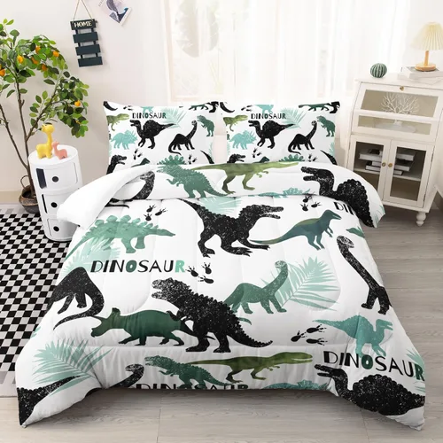 Miniatura 31 de AILONEN Juego de ropa de cama con estampado de gato en acuarela, tamaño individual con gatos y huellas para niños y niñas, juego de edredón suave