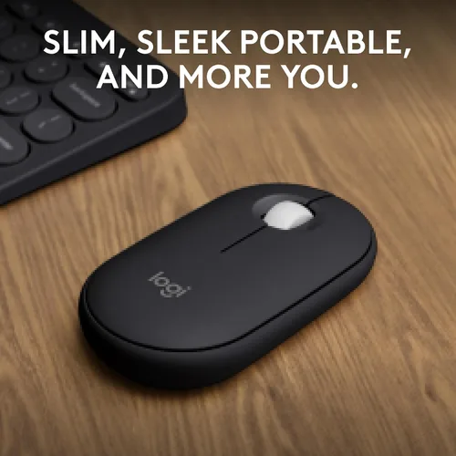 Miniatura 2 de Logitech Pebble Mouse 2 M350s Slim Bluetooth Ratón inalámbrico, portátil, ligero, botón personalizable, clics silenciosos, fácil de cambiar